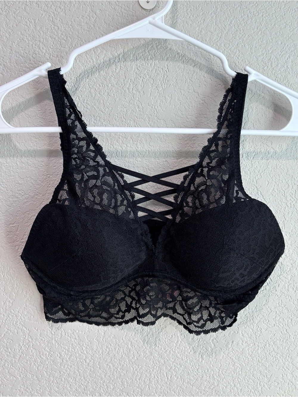 NWOT PINK Victoria’s Secret Black Lace Push Up Bra Women’s Size XS